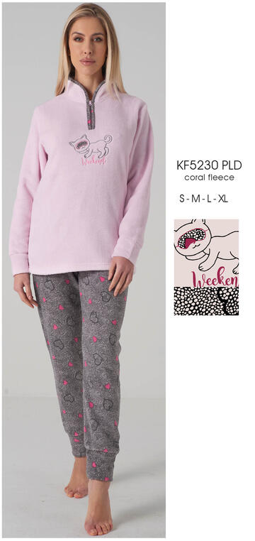 ART. KF5230 PLD- pigiama donna m/l coral fleece kf5230 pld - Fratelli Parenti